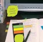 INDICIZZATORI PAGINE ADESIVI  STICK'N  mm45 x mm12 (25 FOGLI x 3) + MEMO FOGLIA - mm 44X44 - 20 FOGLI - immagine 2