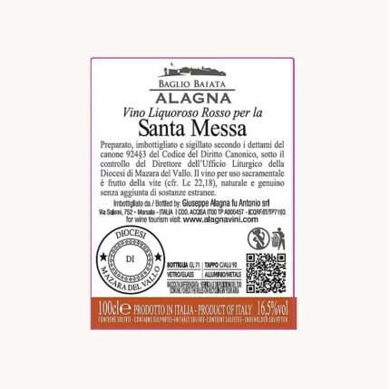 Etichetta Vino per la Santa Messa Rosso Ex Gemine Vitis vino liturgico dolce Sicilia