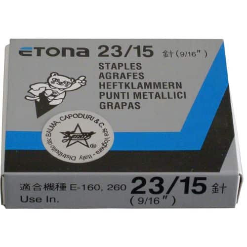 zoom_1104-0-5640bdfc.jpg PUNTI ETONA 23/15 PER CUCITRICE ALTI SPESSORI ( conf da 1000 punti) - immagine 1