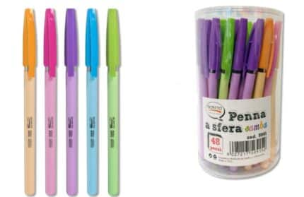 Penna a sfera Samba  0,5 mm colorate in barattolo da 48 pezzi