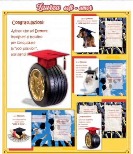 CONF. 12  BIGLIETTI AUGURI LAUREA HUMOR - 4 SOGGETTI