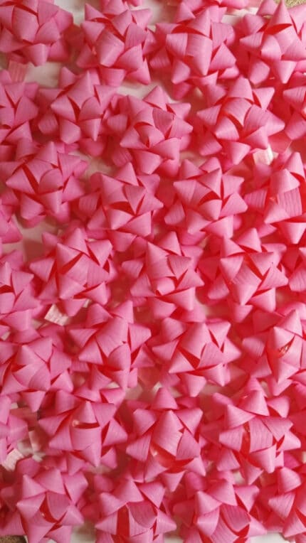 COCCARDE STELLE MAT COLOR  - SPESSORE NASTRO mm 10 - COLORE ROSA - conf. 100 pz