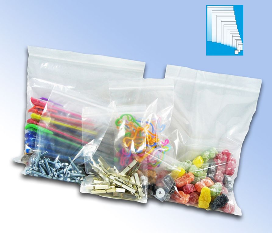 zoom_13148-0-588073ac.jpg BUSTE TRASPARENTI PLASTIFICATE RICHIUDIBILI MIS. CM 5x5 CONF. 100 PZ - immagine 1