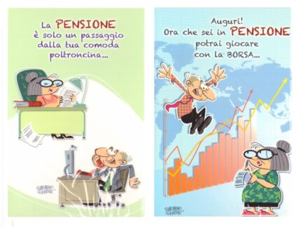 CONF 12 PEZZI BIGLIETTI  AUGURI PENSIONE MIS 11,5X17