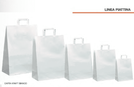 BUSTE SHOPPERS PIATTINA KRAFT BIANCO cm 45X15X49 -  Conf. 25 pz