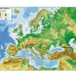 CARTA GEOGRAFICA CM.100X140 - EUROPA POLITICA/FISICA