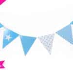 FESTONE 20 BANDIERINE PARTY AZZURRO 350 CM