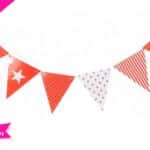 FESTONE 20 BANDIERINE PARTY ROSSO 350 CM