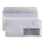 CONF. 25 BUSTE BIANCHE 11X23 CON STRIP CON FINESTRA BIANCO - 90 gr