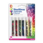 GLITTER STELLINE - BLISTER 6 FLACONI ml 12 - COLORI ASSORTITI