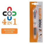 PENNA A SFERA 4 COLORI IN BLISTER SINGOLO