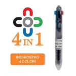 PENNA A SFERA MINI 4 COLORI IN BLISTER SINGOLO