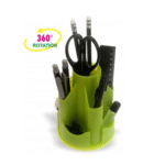 PORTAOGGETTI DA SCRIVANIA GIREVOLE + CANCELLERIA COLORE VERDE