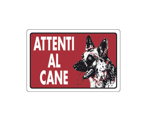 zoom_13994-0-5a71fe4c.png TARGA 'ATTENTI AL CANE' PVC MIS. 18x12 - immagine 1