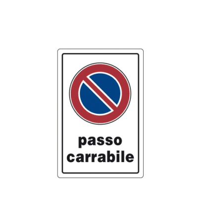 TARGA 'PASSO CARRABILE' PVC MIS. 30X20