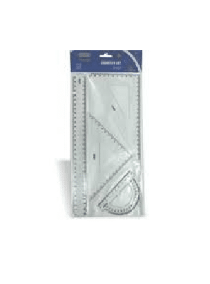 SET 2 SQUADRE 21 CM + RIGA 30 CM + GONIOMETRO 180°