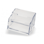 PORTABIGLIETTI DA VISITA 2 SCOMPARTI IN ACRILICO TRASPARENTE