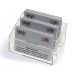 PORTABIGLIETTI DA VISITA 3 SCOMPARTI IN ACRILICO TRASPARENTE