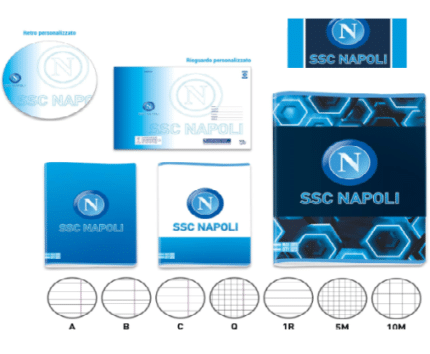 QUADERNO MAXI A4 SEVEN UFFICIALE SSC NAPOLI 96 PAGINE - 100 GR RIGATURA 1R CONF. 10 PEZZI