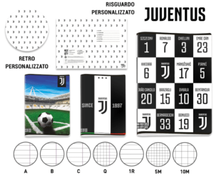 QUADERNO MAXI A4 SEVEN UFFICIALE JUVENTUS 96 PAGINE - 100 GR RIGATURA C CONF. 10 PEZZI