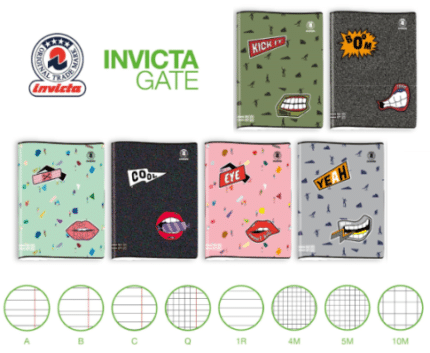 QUADERNO MAXI A4 INVICTA GATE 96 PAGINE - 100 GR RIGATURA 1R CONF. 10 PEZZI