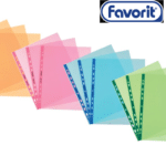 BUSTE FORATE FAVORIT 22X30 LISCE COLORATE CONF. 25 PEZZI