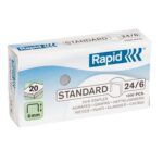 PUNTI RAPID IN METALLO 24/6  PER CUCITRICE A PINZA  CONF. 20 X 1000