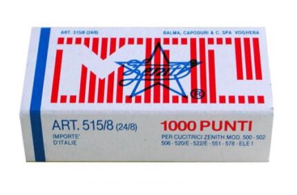 PUNTI ZENITH 515/8  IN ACCIAIO NATURALE - conf. 10 x 1000 punti