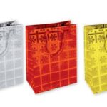 SHOPPERS IN CARTA PLASTIFICATA HOLOGRAFICA 157gr- cm 25x12x H.35 -  conf. 10 pz