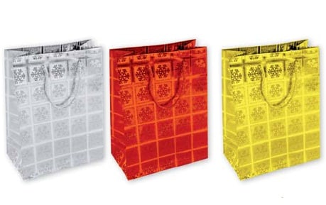 zoom_5840-0-617a59b2.jpg SHOPPERS IN CARTA PLASTIFICATA HOLOGRAFICA 157gr- cm 25x12x H.35 - conf. 10 pz - immagine 1