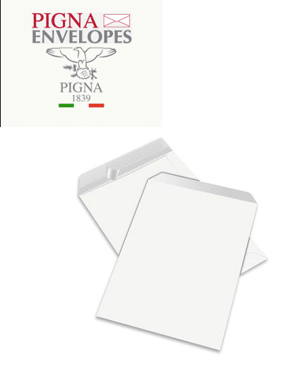 CONF. 500 BUSTE A SACCO PIGNA COMPETITOR CON STRIP - 25X35 BIANCHE- 80 GR