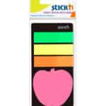 INDICIZZATORI PAGINE ADESIVI  STICK'N  mm45 x mm12 (25 FOGLI x 3) + MEMO MELA - mm 44X44 - 20 FOGLI