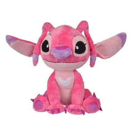 Peluche Stitch Angel Rosa Plastica 50 cm