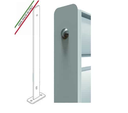 piantana a tassellare Piantana A Tassellare - Profilo 60x7mm - H 1255 mm - Per Recinzione Modulare Grigliato Classic - immagine 1