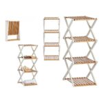 Scaffale Gift Decor Bianco Marrone Legno 32 x 96 x 39 cm Pieghevole - immagine 2