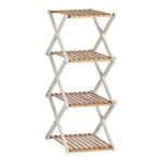 Scaffale Gift Decor Bianco Marrone Legno 32 x 96 x 39 cm Pieghevole