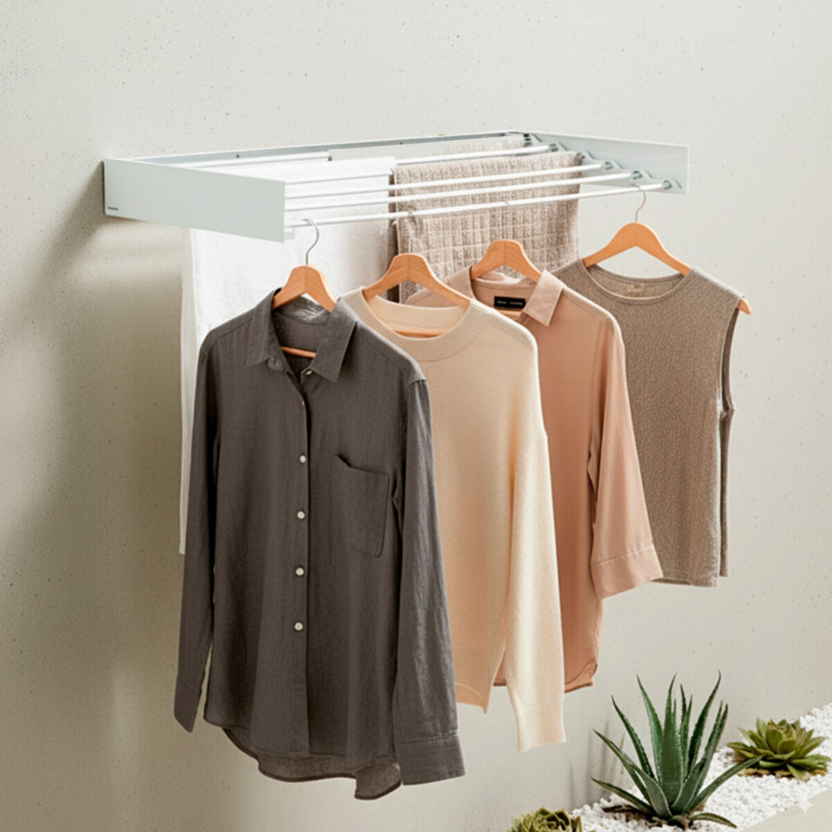 stendibiancheria-da-parete-pieghevole-estensibile-retrattile-dryva-100-innovagoods_1237311 Stendibiancheria da parete pieghevole estensibile retrattile Dryva 100 InnovaGoods - immagine 1