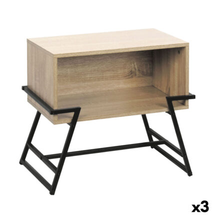 Tavolo aggiuntivo MobleKit Marrone Nero 50 x 33 x 45 cm Metallo Legno MDF (3 Unità) X3