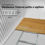 Capanno per Attrezzi 4,9m² con Fondazione, 4 Prese d'Aria e 2 Porte Scorrevoli in Acciaio, 277x195x192cm, Giallo - immagine 2