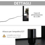 Lampada da Terra 2 in 1 Salvaspazio con 3 Ripiani, Lampada Moderna da Salotto, Soggiorno e Ufficio, Attacco E27, 26 x 26 x 160 cm, Nero Bianco - immagine 7