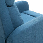 Poltrona Relax Reclinabile Manuale con Poggiapiedi Portata 125kg Tessuto di Lino 67 × 83 × 107cm Blu - immagine 9