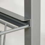 Carrello da Cucina Salvaspazio con 4 Cesti Estraibili in Legno e Acciaio, 36,5x36,5x89 cm, Argento e color Legno - immagine 8