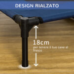 Brandina per Cani Rialzato con 6D Tessuto a Rete, Lettino per Cani Grandi da Viaggio con Peso fino a 30kg, 91,5x76,2x18 cm, Blu - immagine 8