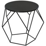 Tavolino da Caffè Salotto Design Nordico Minimalista Geometrico Ampio Piano, Acciaio, 54x54x44cm