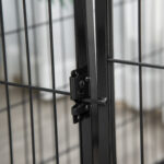 Recinto per Cani di Piccoli Taglia da Interno ed Esterno, Recinzione per Animali Domestici con Rete 6 pz in Acciaio e Metallo, 125x80x70 cm, Nero - immagine 8