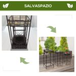 Set di 3 Pezzi Sgabelli Supporto per Piante Classico in Ferro, MARRONE - immagine 5