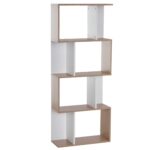 Libreria di Design Scaffale Ufficio Legno Moderna 4 Ripiani 60×24×148cm