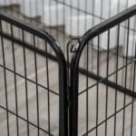 Recinto per Cani di Piccoli Taglia da Interno ed Esterno, Recinzione per Animali Domestici con Rete 6 pz in Acciaio e Metallo, 125x80x70 cm, Nero - immagine 9