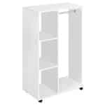 Armadio Guardaroba con Ruote in Legno, bianco, 80x40x128cm