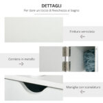 Colonna Bagno con 2 Ripiani e 2 Armadietti, Mobile Alto Salvaspazio 15,2x29,8x118 cm, Bianco - immagine 5